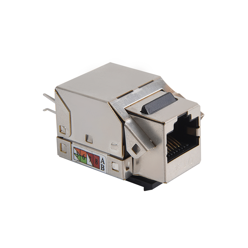 SMT-1013H8C6-FTP ป้องกัน 90 องศา CAT6 Keystone Jack 110 IDC